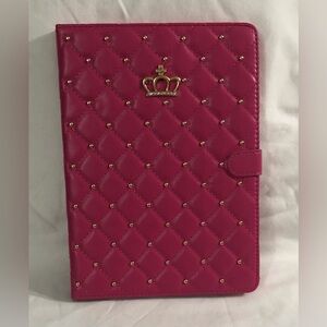Quilted  Studded Crown Tablet Case for iPod pro 2024 mini 1-10th generation.10”